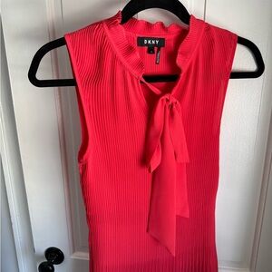 DKNY Vibrant Red Sleeveless Blouse